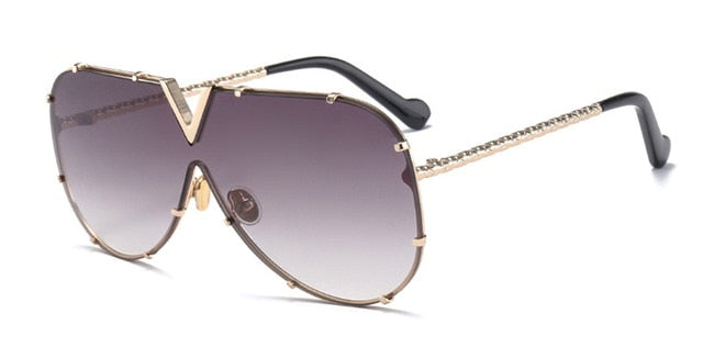 XYKGR fashion one-piece personality sunglasses ladies 2019 new brand sunglasses men's fashion design gradient sunglasses UV400